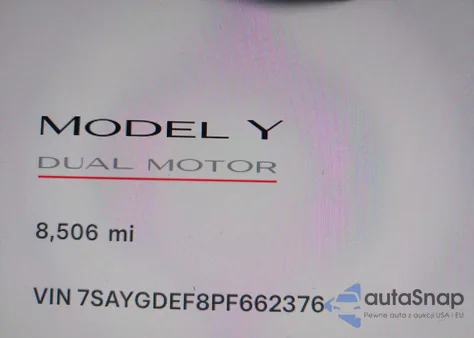 2023 Tesla Model Y Performance Dual Motor All-Wheel Drive z USA, uszkodzony, nr VIN 7SAYGDEF8PF662376